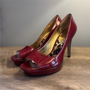 Guess By Marciano Red Patent Leather Stilettos - Size 8 M Women’s Heel Shoes